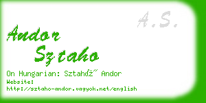 andor sztaho business card